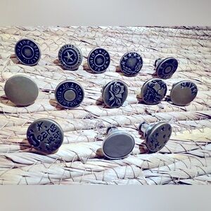 13 various jean denim buttons